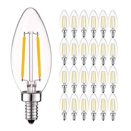 Luxrite B11 LED Light Bulbs 4W (40W Equivalent) 400LM 4000K Cool White Dimmable E12 Candelabra Base 24-Pack LR21576-24PK